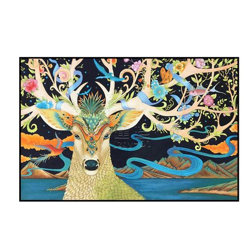 春鹿浮世绘支持挂画成品插画工艺掐丝景泰蓝制作现代