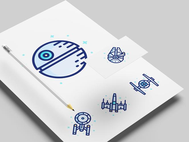 [vip专享]28个线性卡通银河宇宙icon图标.ai素材下载