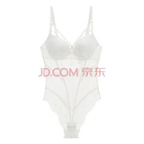 法式性感白色透明蕾丝连体衣带文胸诱惑欧美紧身一件