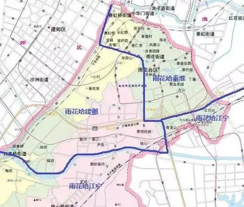 建邺区集庆门大街以北(莫愁湖街道全部,兴隆街道小部)划归鼓楼区.