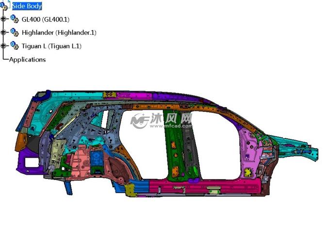 三款高端suv左侧围总成结构