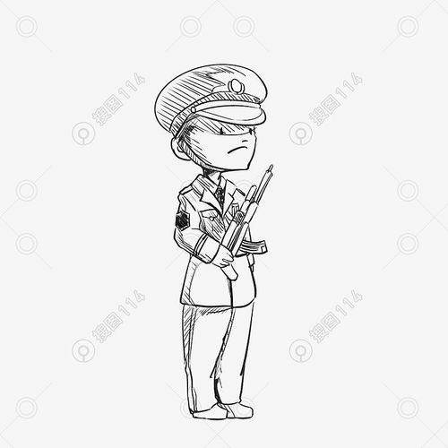 执勤站岗插画图片免费下载,图片主题是设计元素,使用场景是卡通手绘