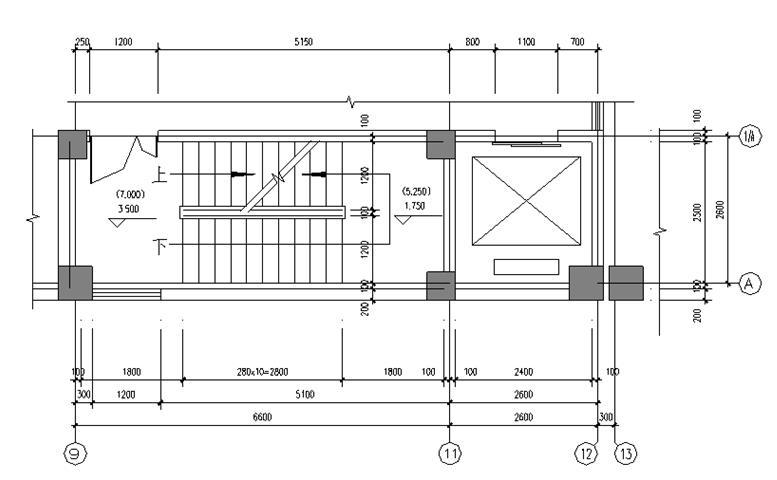 从楼梯平面图中可知,楼梯a的每个楼梯段的踏步面数为