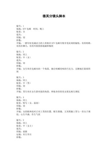 德芙广告分镜头脚本