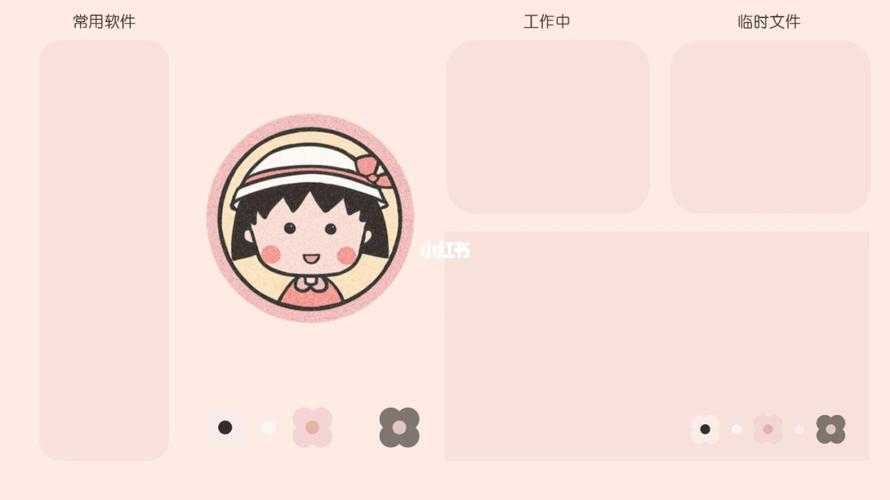 又可以换新的电脑分屏壁纸啦_壁纸_上班族_樱桃小丸子