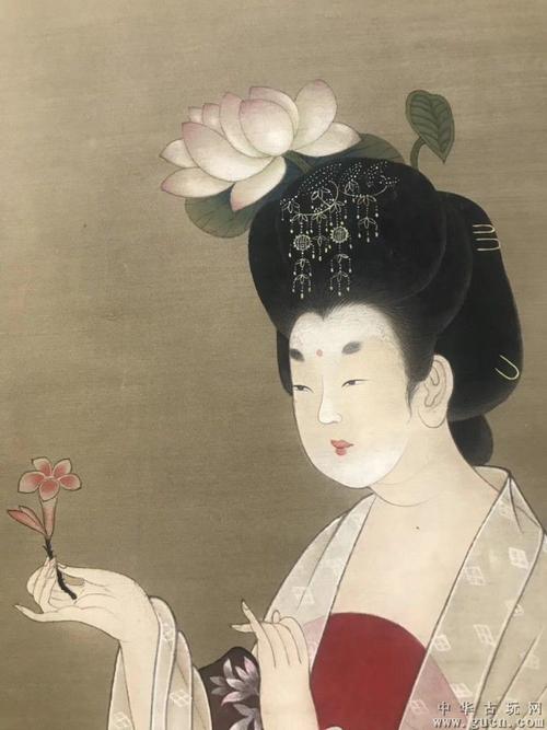 唐寅簪花仕女图条屏