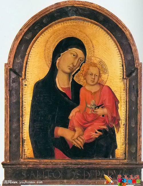 油画作品《圣母与圣子图》(1)