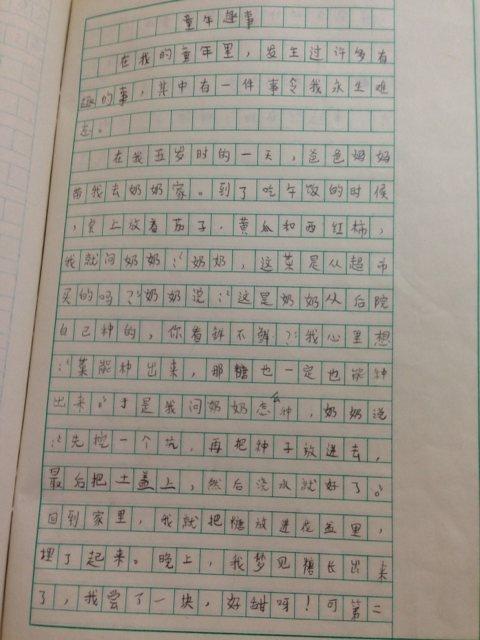 五年级童年趣事作文500字