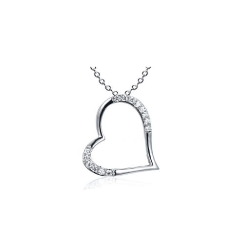 心心纯银项链女锁骨链气质925银项链银饰银吊坠生日