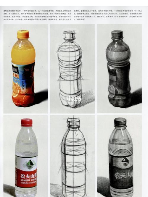 素描静物瓶子|去水印_素描_人文_绘画