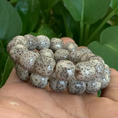石玉骨瓷果冻灵玉料星月菩提子籽手串 男款手链 女款老型桶珠佛珠