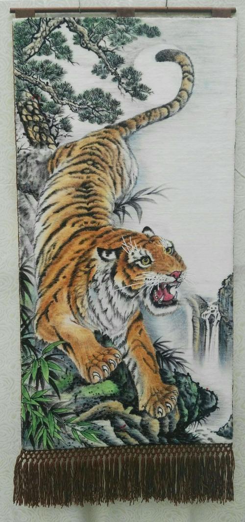 热卖仿古名画唐伯虎杏花山馆图中式书房办公室玄关手绘艺术毯画装饰画