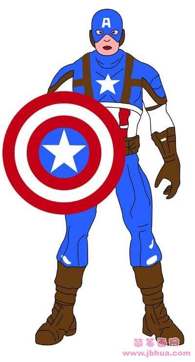 幼儿简笔画美国队长