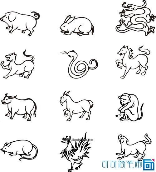十二生肖怎么画简单的十二生肖画法