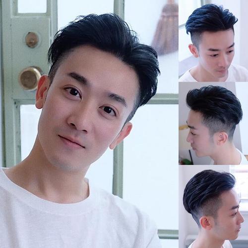 假发男短发隐形无痕头顶补发片时尚帅气三七分真发型m