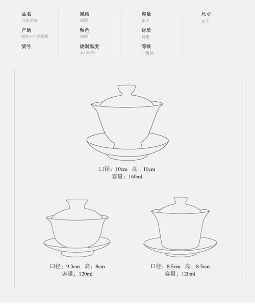 德化白瓷盖碗大小号功夫茶具套装陶瓷泡茶碗三才碗手抓壶一件代发
