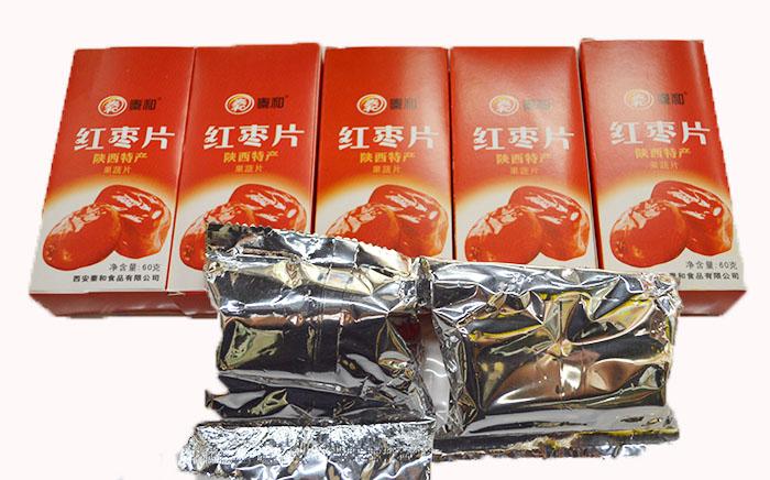 陕西西安土特产秦和陕北红枣片300克 特色零食休闲食品五盒包邮
