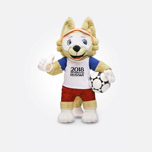 2018俄罗斯世界杯纪念品 吉祥物扎比瓦卡小狼毛绒玩具