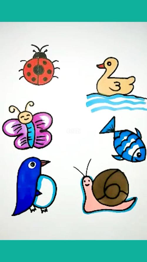 简笔画教程7199用数字1-6画可爱的小动物~78_简