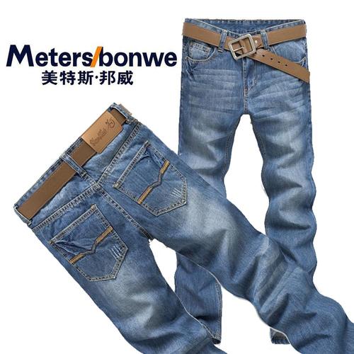 2014秋季新品男装美特斯邦威牛仔裤时尚休闲直筒裤修身款男裤