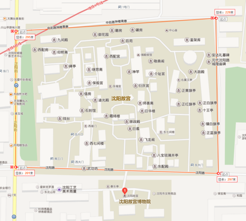 沈阳故宫东西南北长度