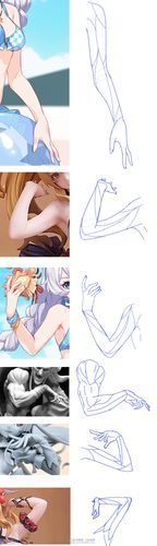 动漫插画基础手臂及手部结构练习