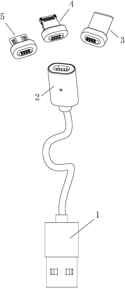 cn205811230u_一种一拖三磁吸数据线有效