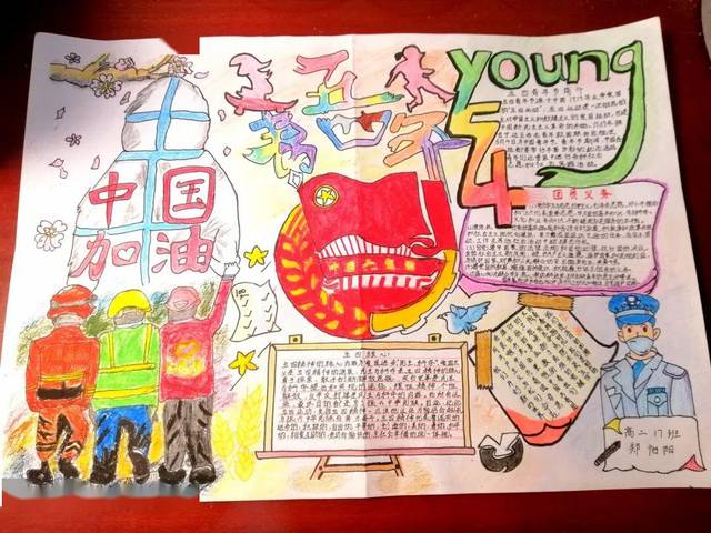 心灵手巧手绘报,色彩斑斓青春梦——纪念五四运动101周年手抄报优秀