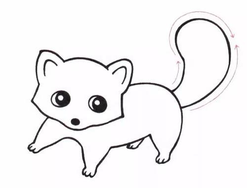 可爱的浣熊简笔画