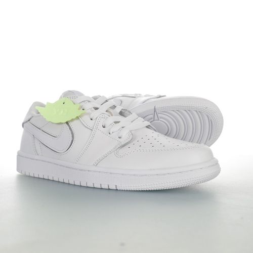 pack"aj1乔丹一代低帮经典复古文化休闲运动篮球鞋"白皮魔术贴彩色