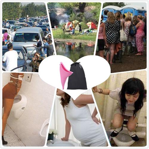 硅胶免蹲尿尿神器 孕妇老人病人吸脂接尿杯 女性便携式站立小便器