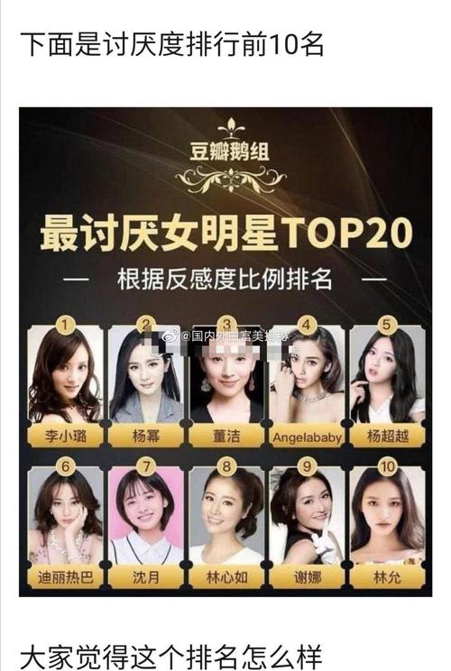 鹅组女明星好感度调查结果出来了