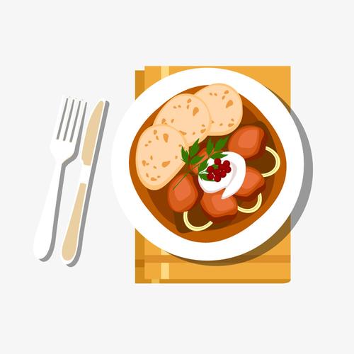 卡通美食西餐矢量素材