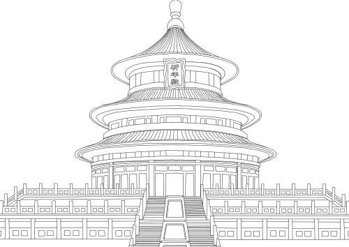 名胜古迹图片简笔画名胜古迹手抄报故宫怎么画最简单