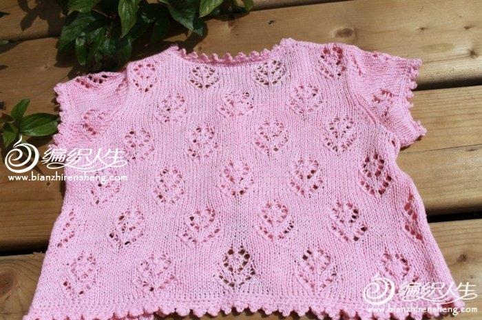 女童心形镂空夏季针织外搭 短袖小开衫-编织教程-编织