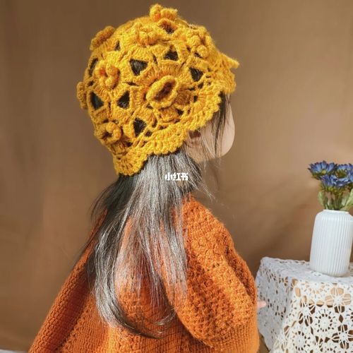 99钩针亲子款芙蓉花帽子附图解_钩针_亲子_帽子_钩织_手工制作_钩针