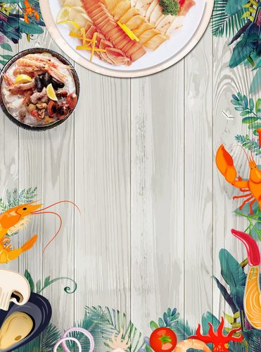 极品海鲜自助餐促销背景素材