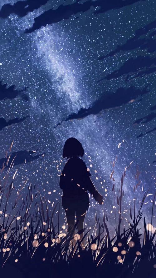 星空下唯美背影手机壁纸