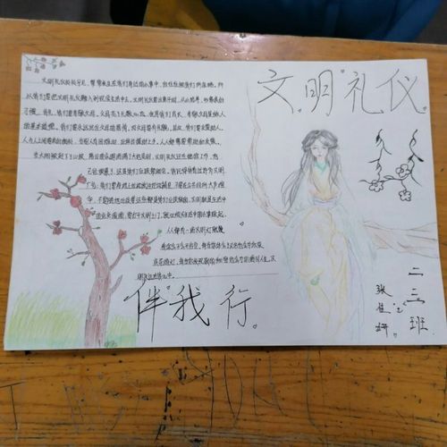 周至职教中心高中部二年级三班学生手抄报佳作