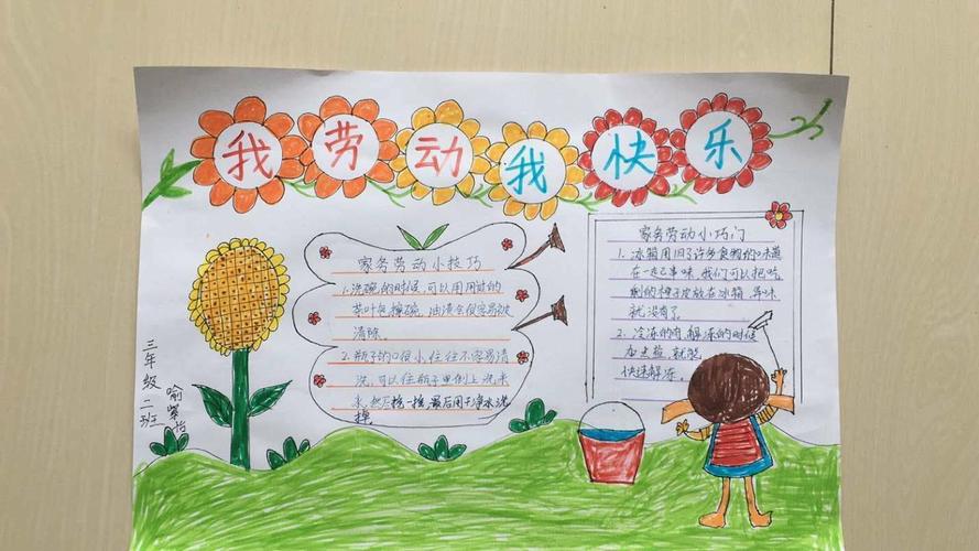 第二师三建中学家务劳动小技巧手抄报优秀作品展