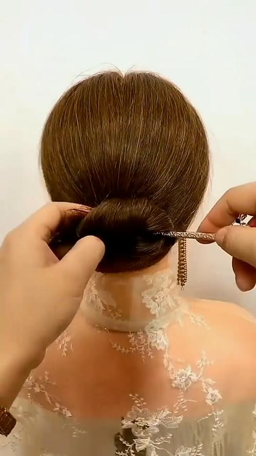 扎发精英一根发簪盘出来的发型古典优雅