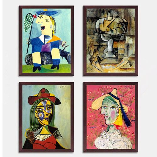 现代艺术西班牙抽象画家毕加索油画作品实木有框墙面装饰挂画