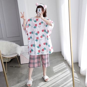 佐朗宾大码睡衣女200斤胖妹妹夏季新款慵懒风棉睡衣女