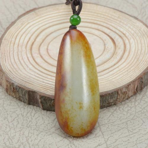 原石吊坠新疆和田玉籽黄红沁皮籽挂件男女女款颈饰