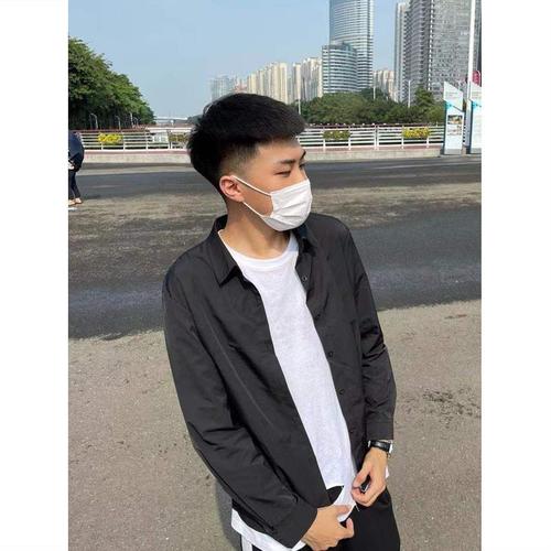 社会人黑武士衬衫男长袖韩版潮流帅气精神小伙寸衫痞