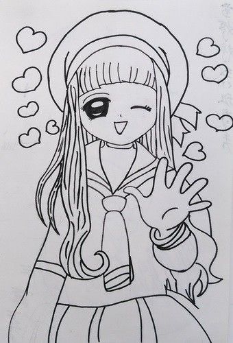 金奖线描漫画可爱女生