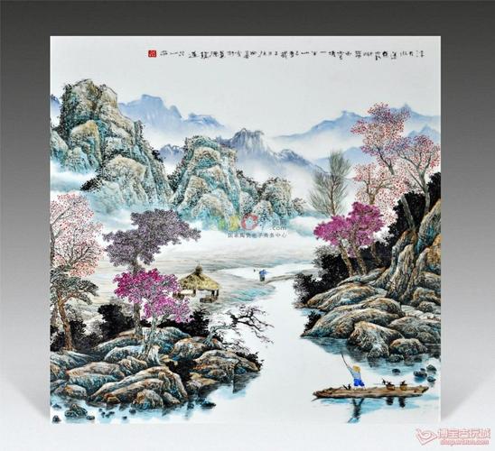 该作品相关信息 作品名称:                       新彩山水瓷板 60