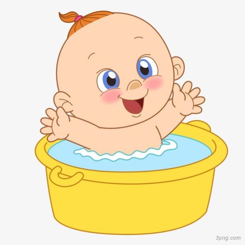 宝宝洗澡水彩简易画卡通手绘装饰