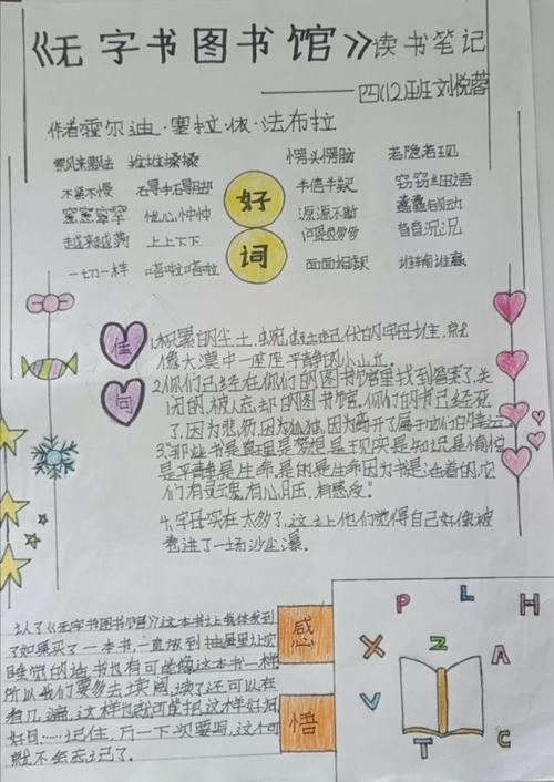 这是老师让我们做的手抄报,我做的是《无字书图书馆》