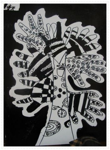 线描画(手掌树) - 童心童画少儿美术工作室 - 童心童画少儿美术工作室